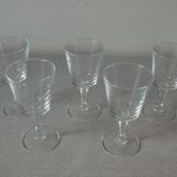 Set of 5 old glasses with initial c monogram engraved 9.7 cm