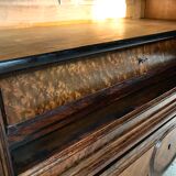 Bonnetière antique wardrobe with beveled ice interior elm magnifying glass style rocaille louis xv