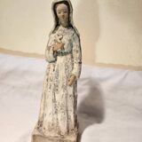 Painted terracotta holy virgin statue