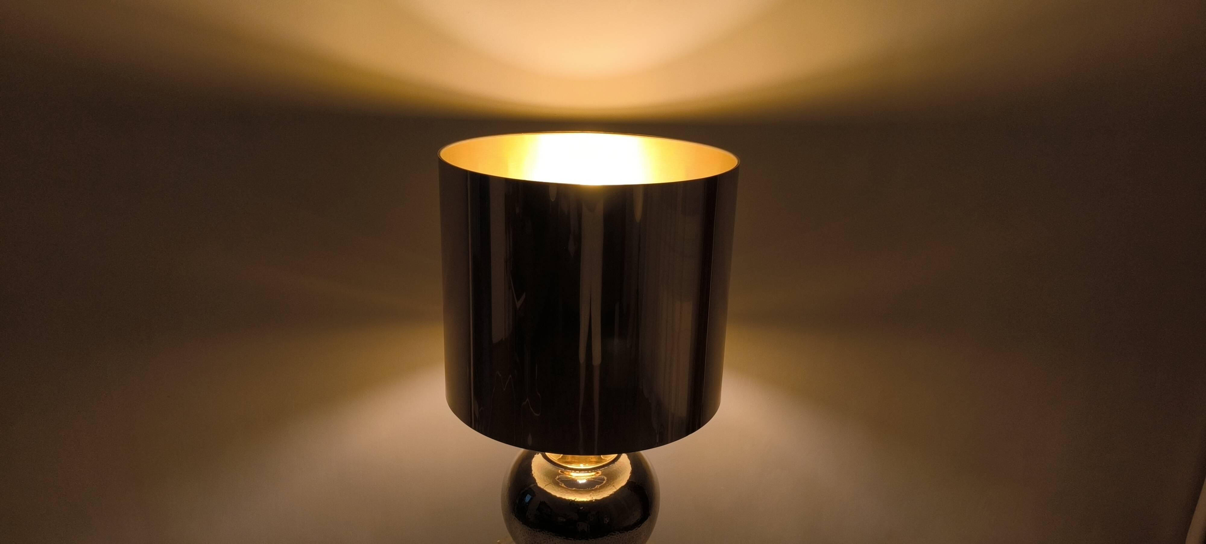 Magnificent large Italian lamp from the 1960s, ceramic / gold.