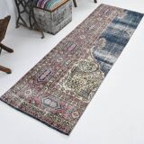 Navy Blue Vintage Runner Rug, 75x231Cm SK 6884