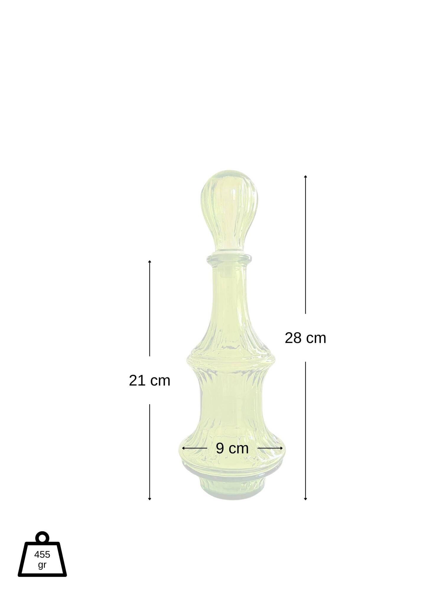 Bouteille Empoli Mid-Century en verre vert