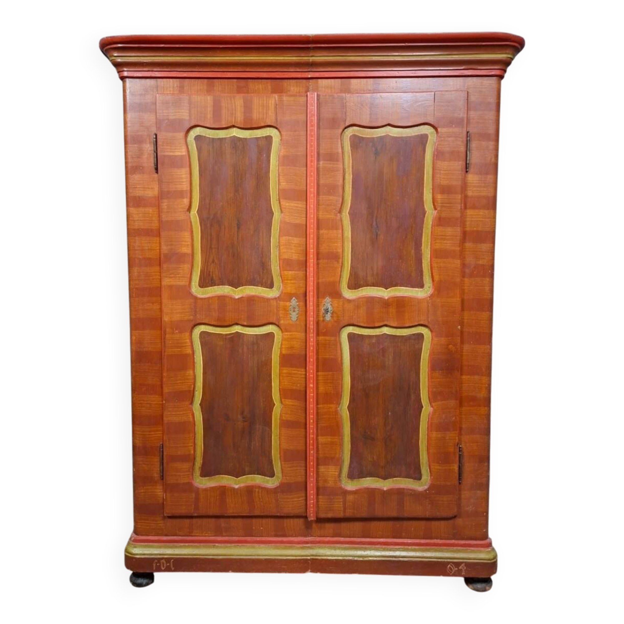 Polychrome Alsatian wardrobe – 19th century