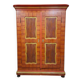Polychrome Alsatian wardrobe – 19th century
