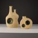Pair of sculptural ceramic vases by Nikos Dazelidis, Greece, 1970s.