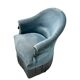 Toad armchair with vintage velvet blue fringe