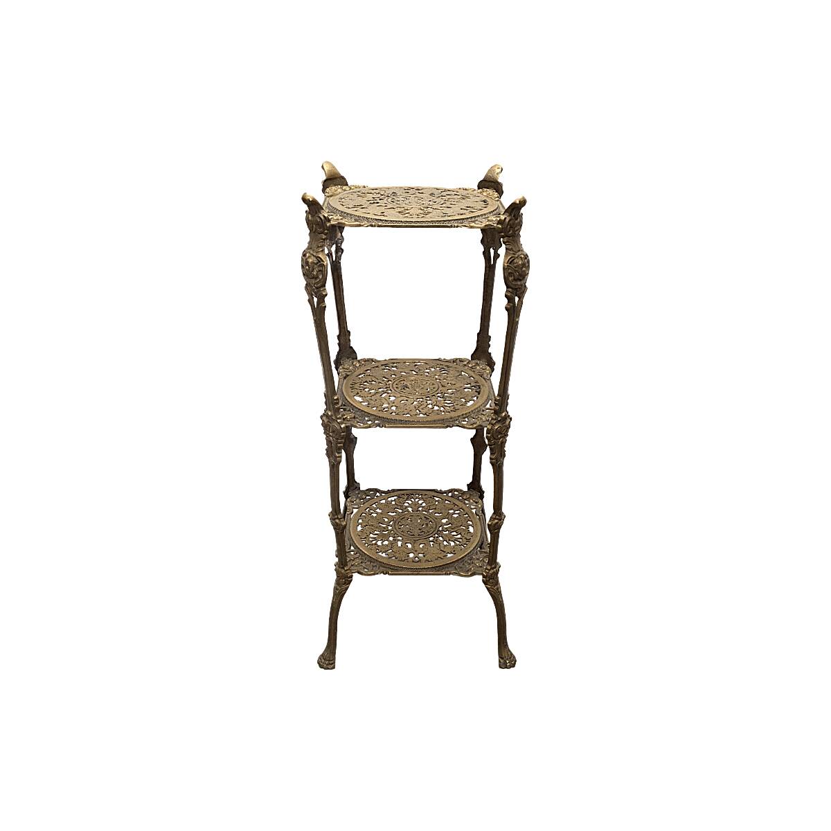 French Art Nouveau Style Brass Plant Stand, 1960/70s