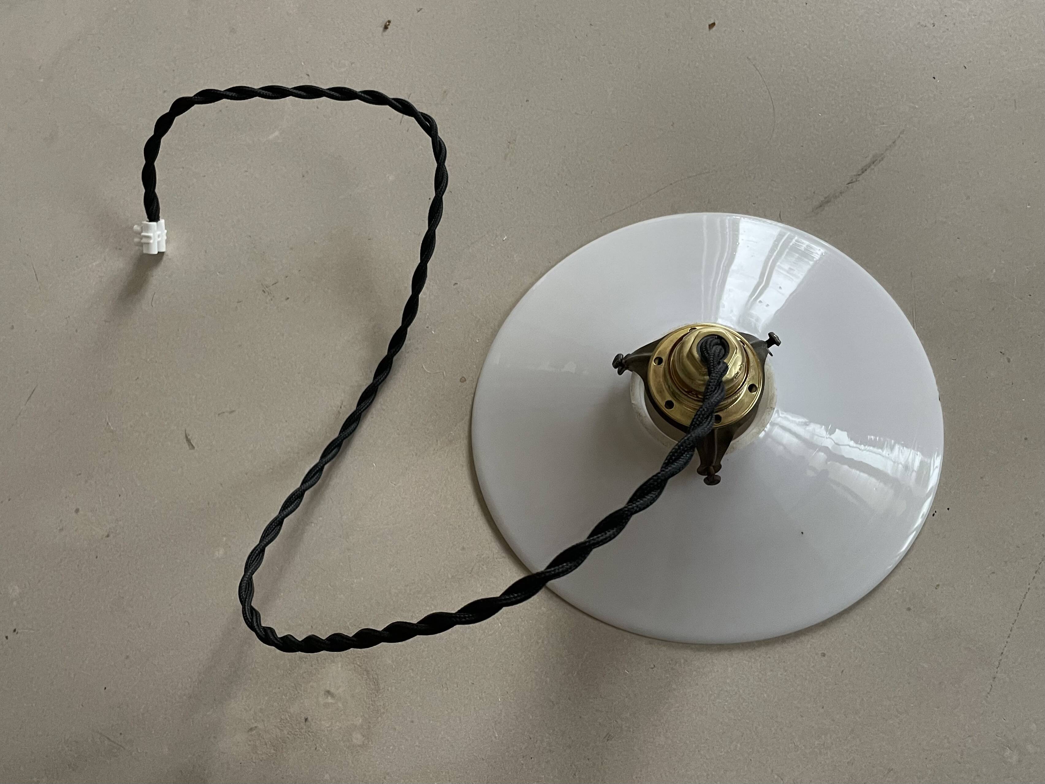 Small old opaline pendant light D20cm