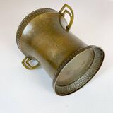 Art Deco champagne cooler in copper and brass with relief patterns, Sweden, 1930s.