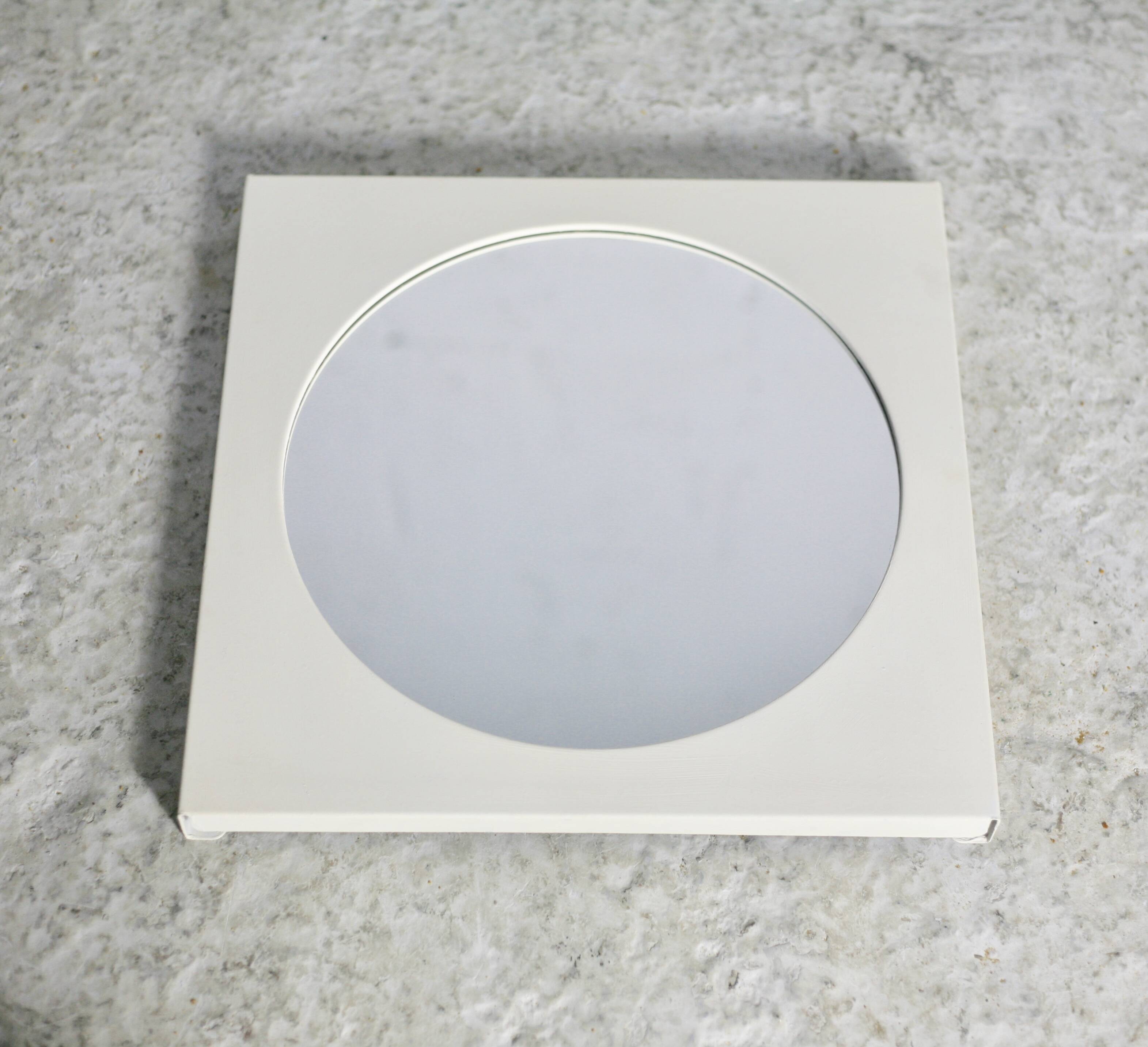 "space age" mirror, steel, 70s.