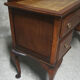 Old desk in cherry and green leather