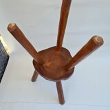 Pair of elm tripod stools