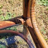 Rattan coffee table and smoked glass
