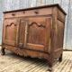 Antique Louis XV low chestnut sideboard with 2 doors and 1 drawer.