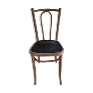 chaise bistrot Luterma en bois assise noire dp1121B10 ancienne Vintage