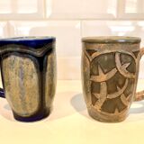 Series of 4 Mugs Art Deco Quimper HB - Line "Odetta"