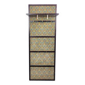 Compact Art Deco Coat Rack with Klimt Style Fabric, 1920s