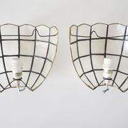 Paire d'appliques en nacre vintage forme coquillage