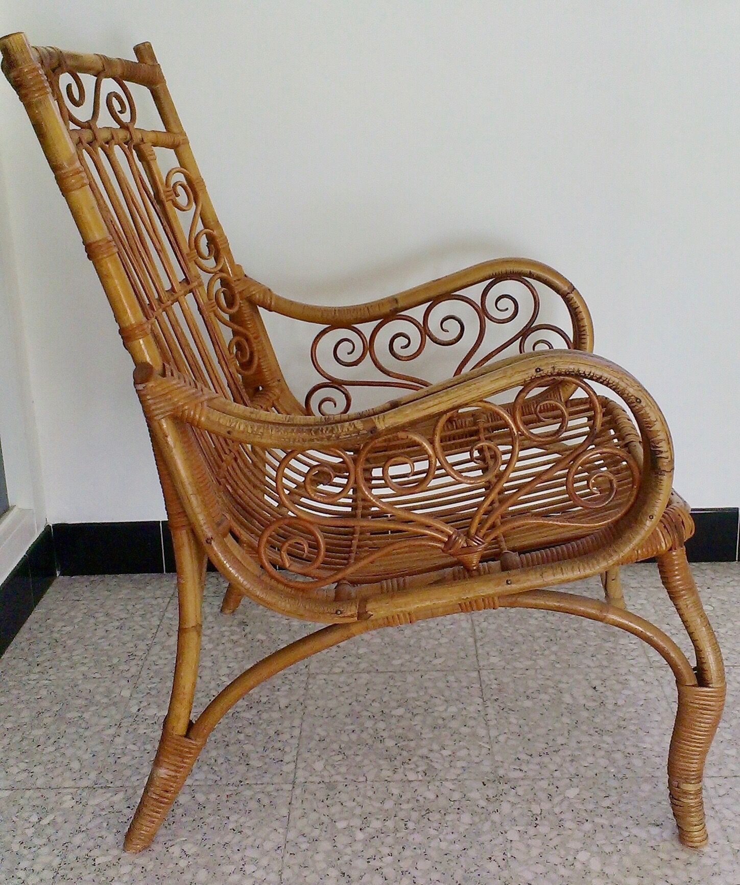Pair of vintage rattan chairs