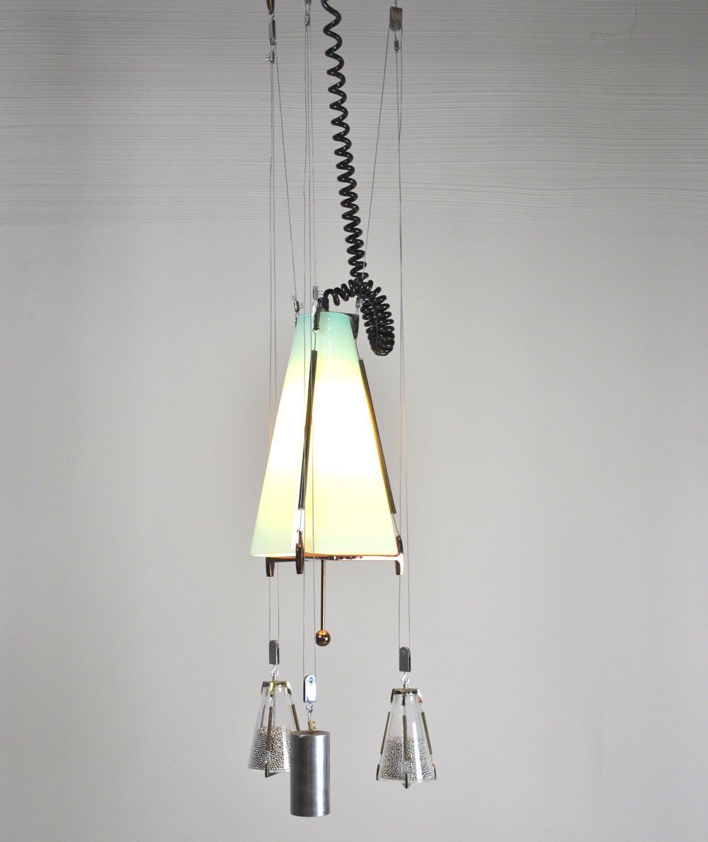 Ceiling lamp in glass, United States, 1950s