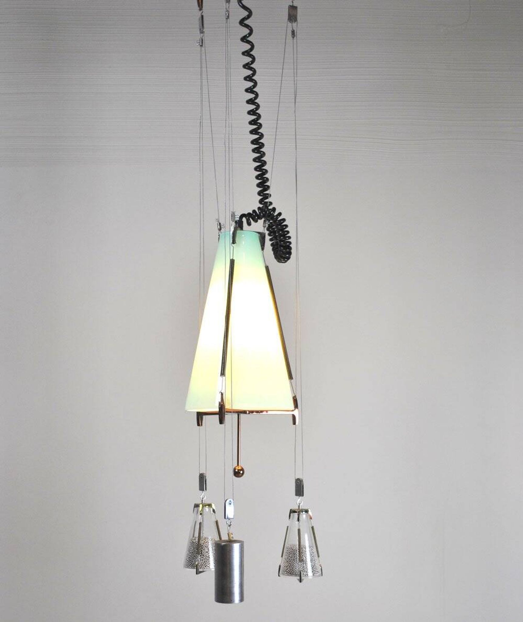 Ceiling lamp in glass, United States, 1950s