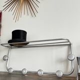 Vintage wall-mounted aluminum coat rack