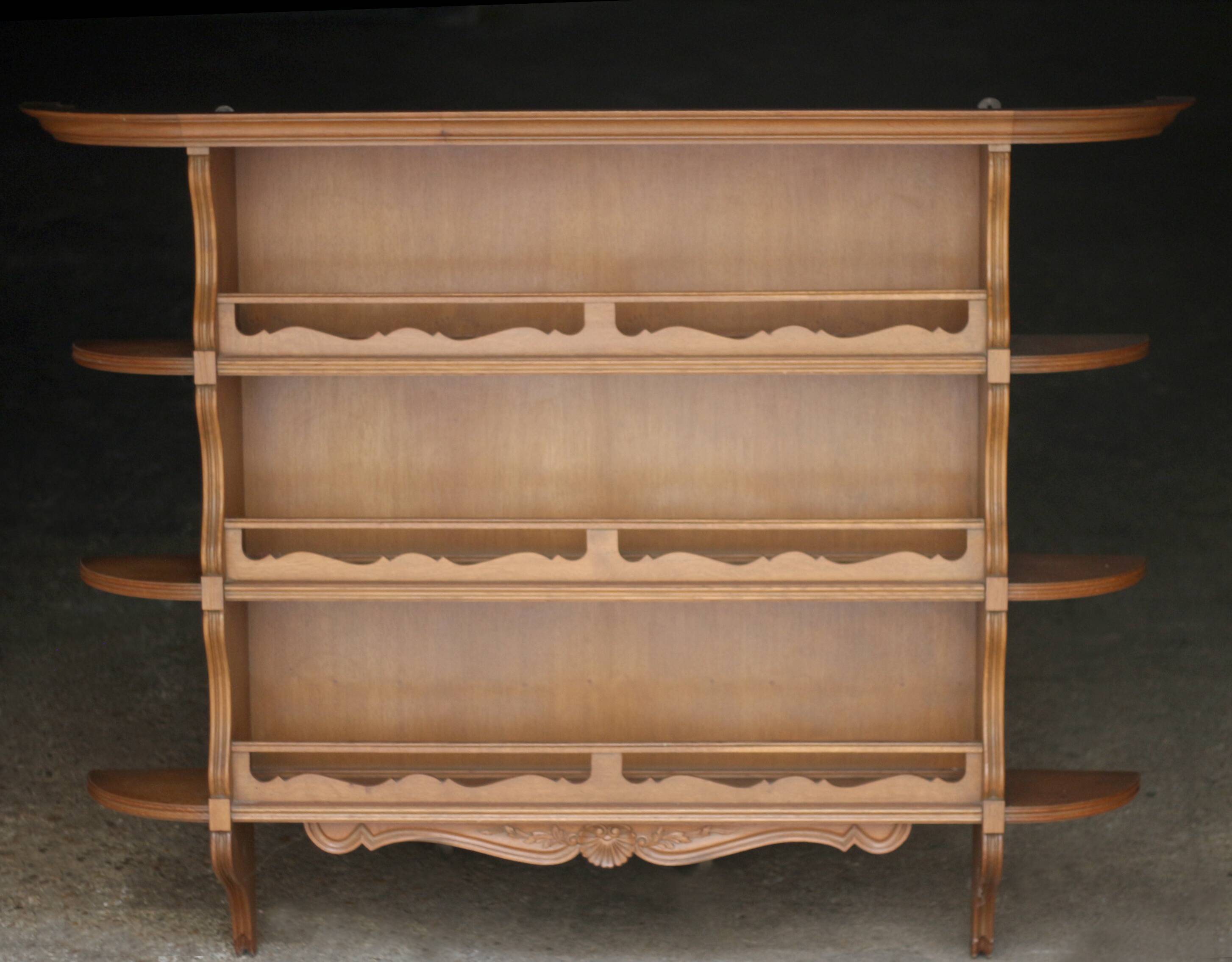 Imposing wall-mounted dresser of very fine craftsmanship