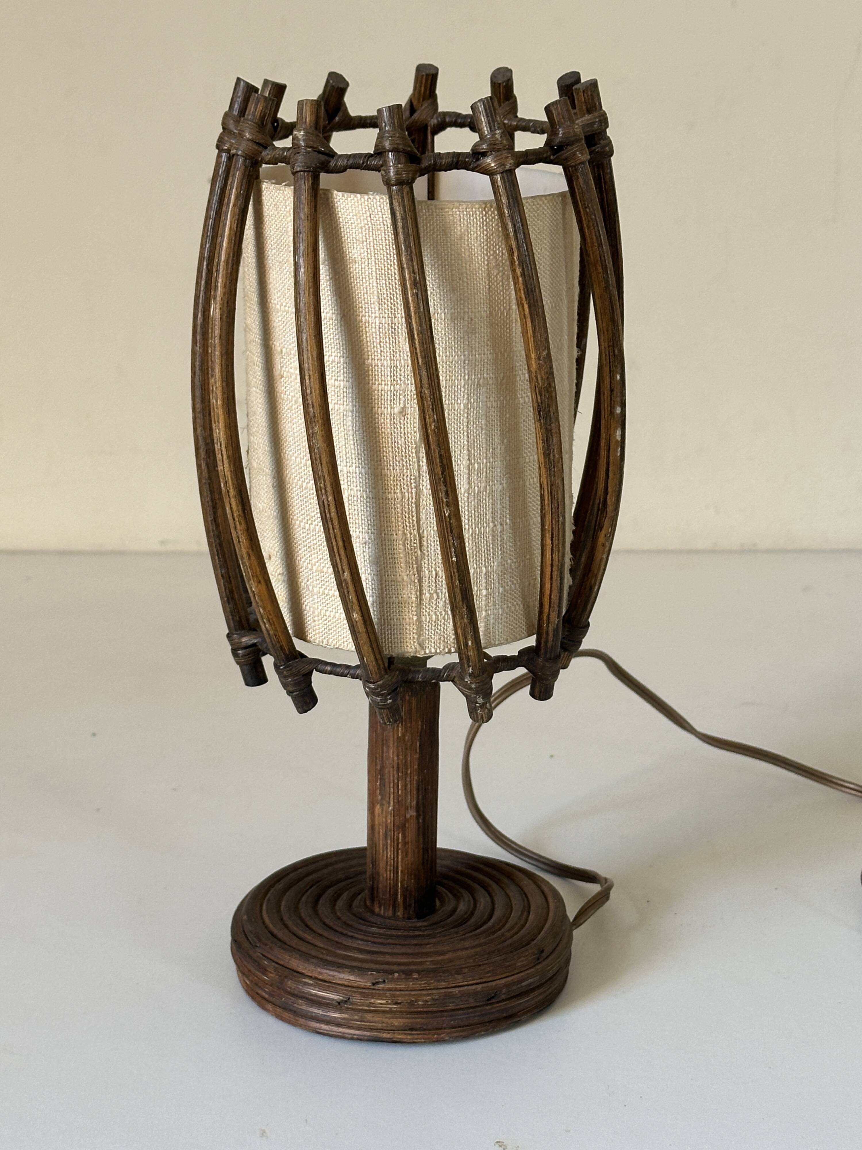 Vintage rattan lamp, 60s design
