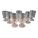 7 Luminarc 11cl "suede" glassware, transparent with cut pattern, France