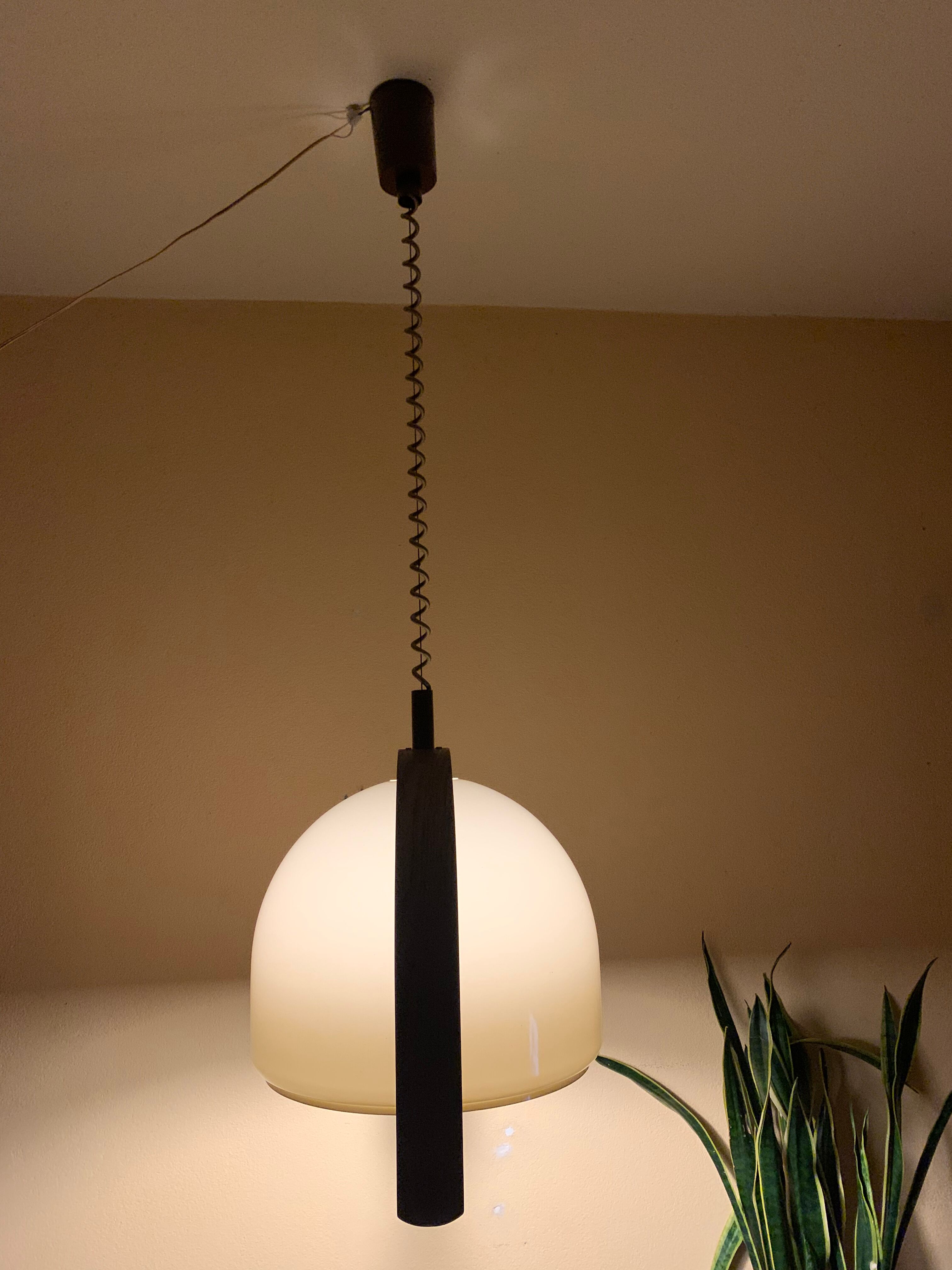 Temde Leuchten pendant lamp lucid and vintage teak