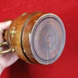 Wooden pitcher and vintage copper decoration