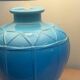 Louis Drimmer French ceramic lamp – blue glazed base, 1980s, France