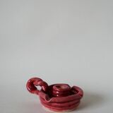 pink woven slip candle holder 1960