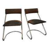 Pair of 1970 cantilever chairs, chrome