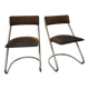 Pair of 1970 cantilever chairs, chrome
