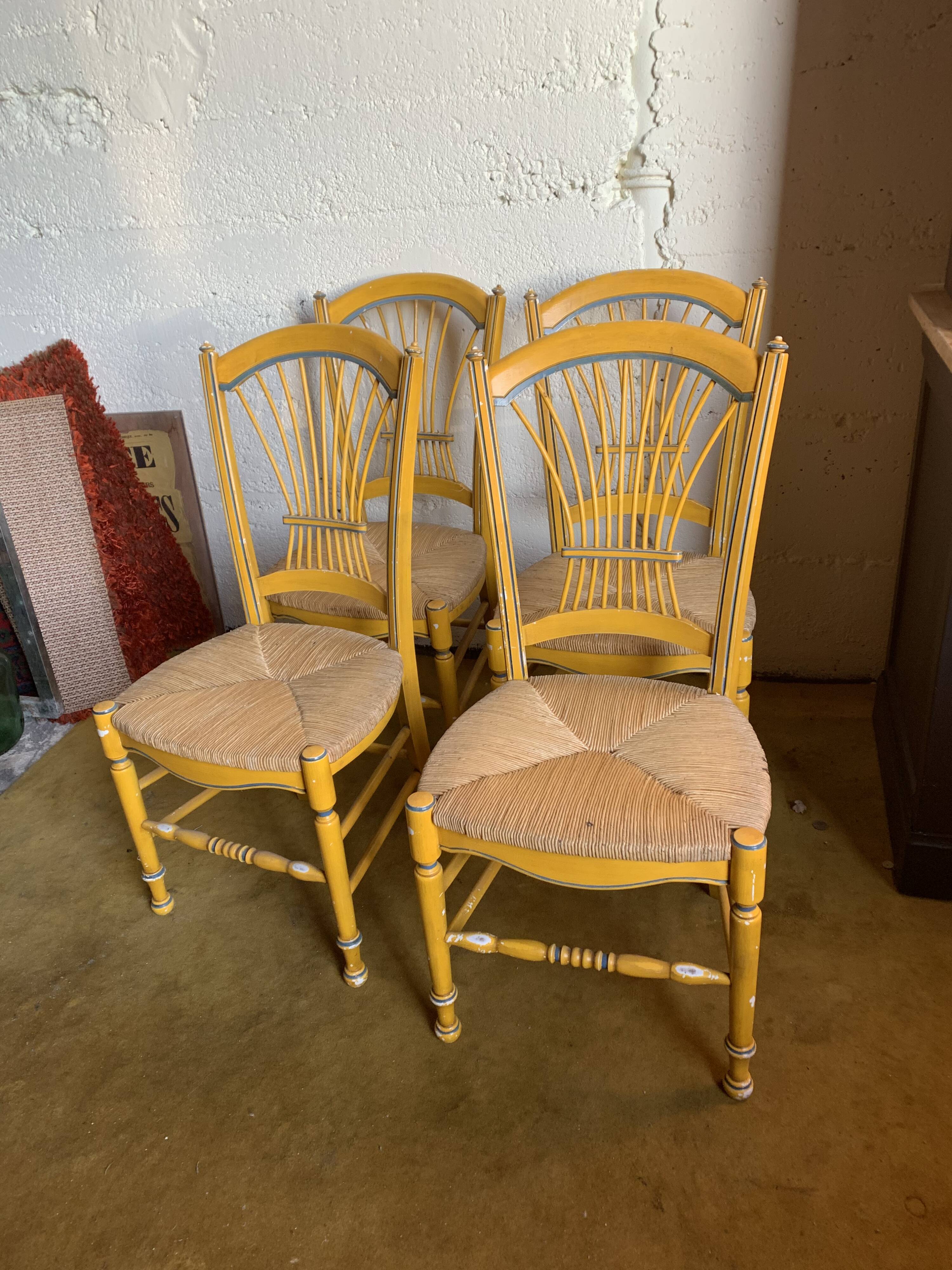 Duo of mulched Provencal chairs