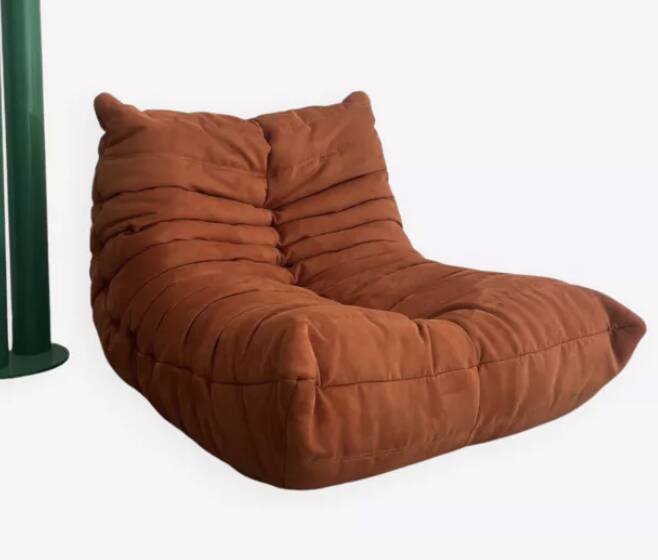 Orange Togo armchair by Michel Ducaroy for Ligne Roset, 1973.