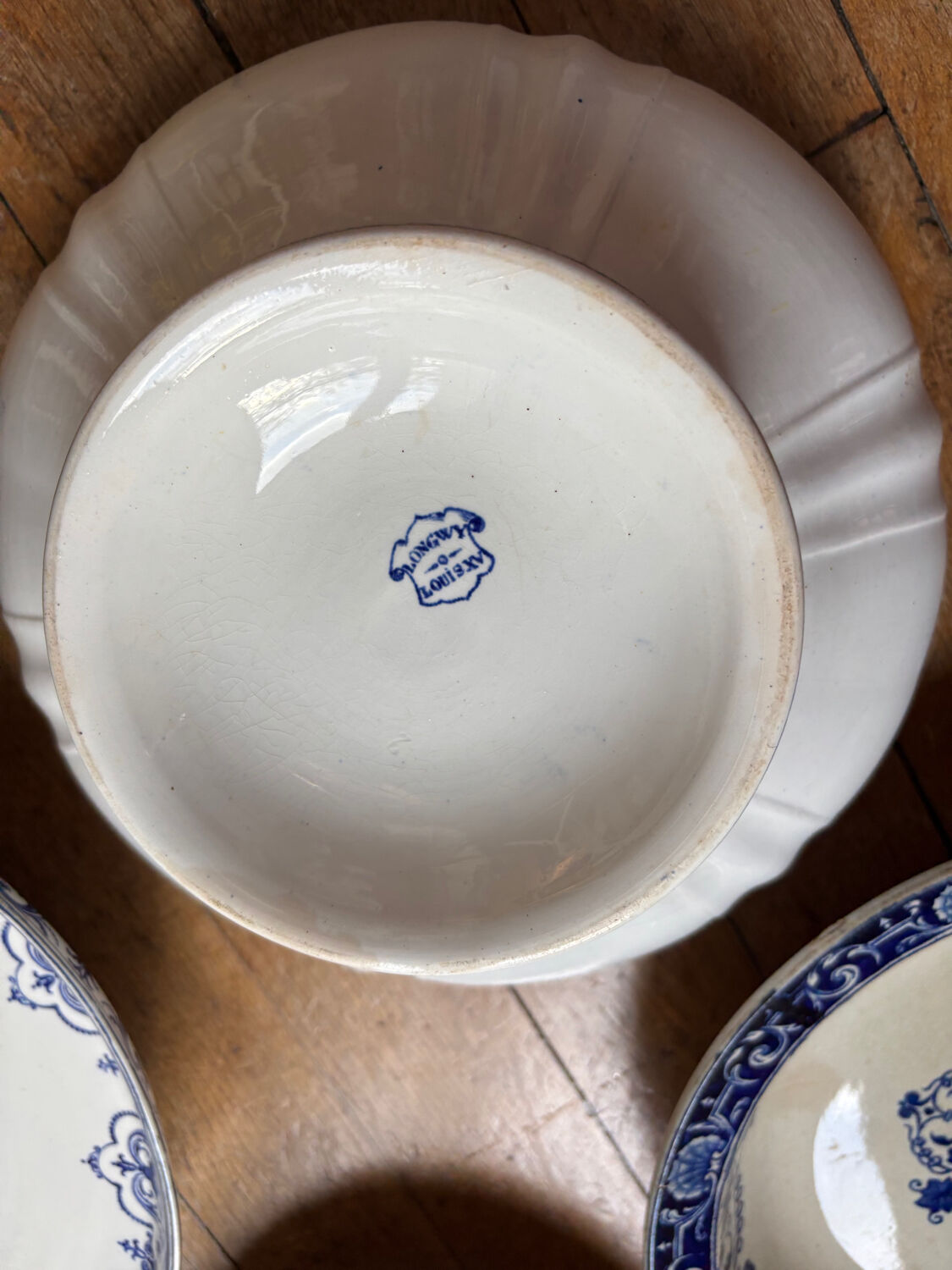 5 large serving plates, French production