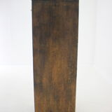 1960s beech tambour cabinet, czechoslovakia