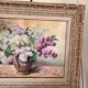 Tableau Drawing Pastel Still Life Lilac Bouquet Flowers Signed Lebailly Enc
