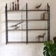 Vintage wall-mounted bookcase shelves in Rio rosewood