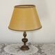 Spanish Vintage Brass Table Lamp With Beige Braided Plastic Shade 5555