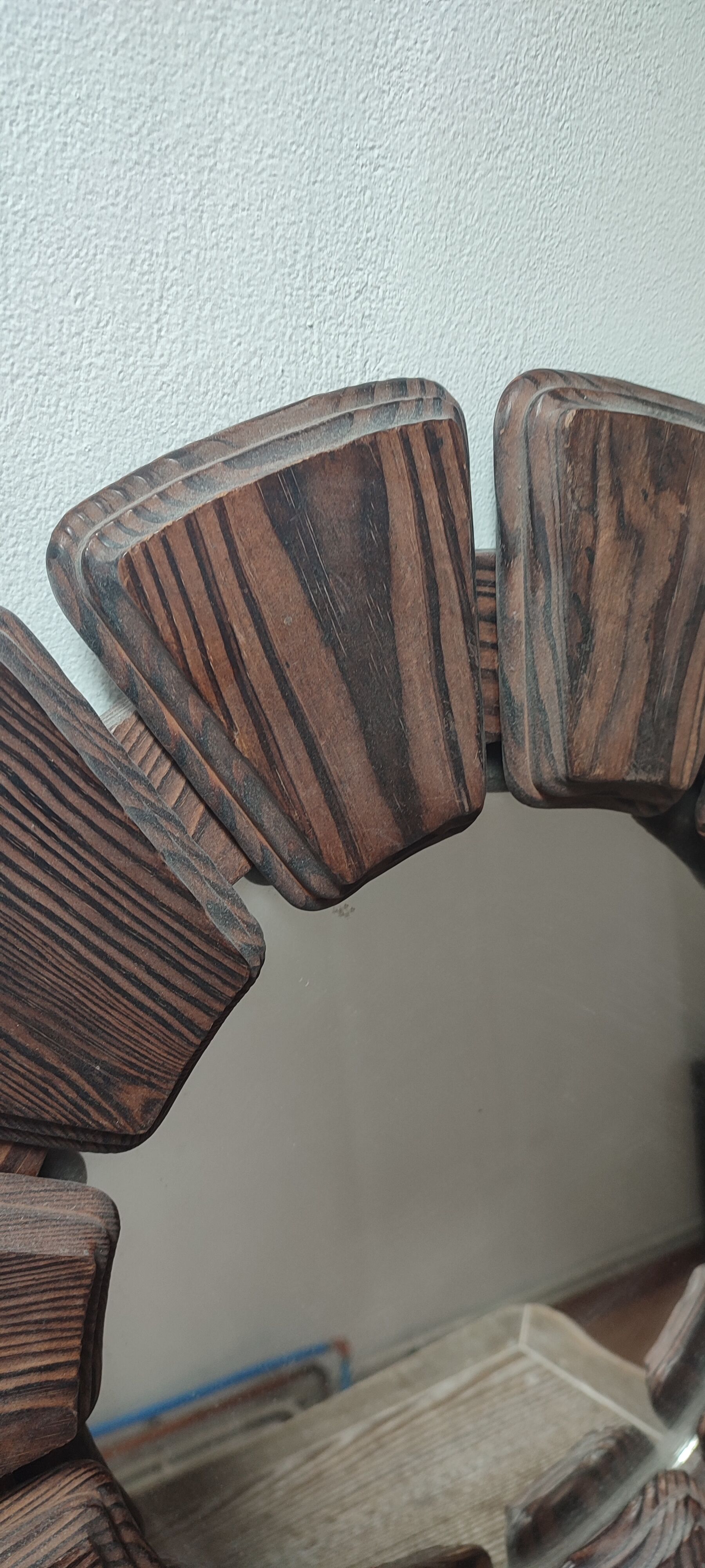 Wooden mirror 60s 52cm