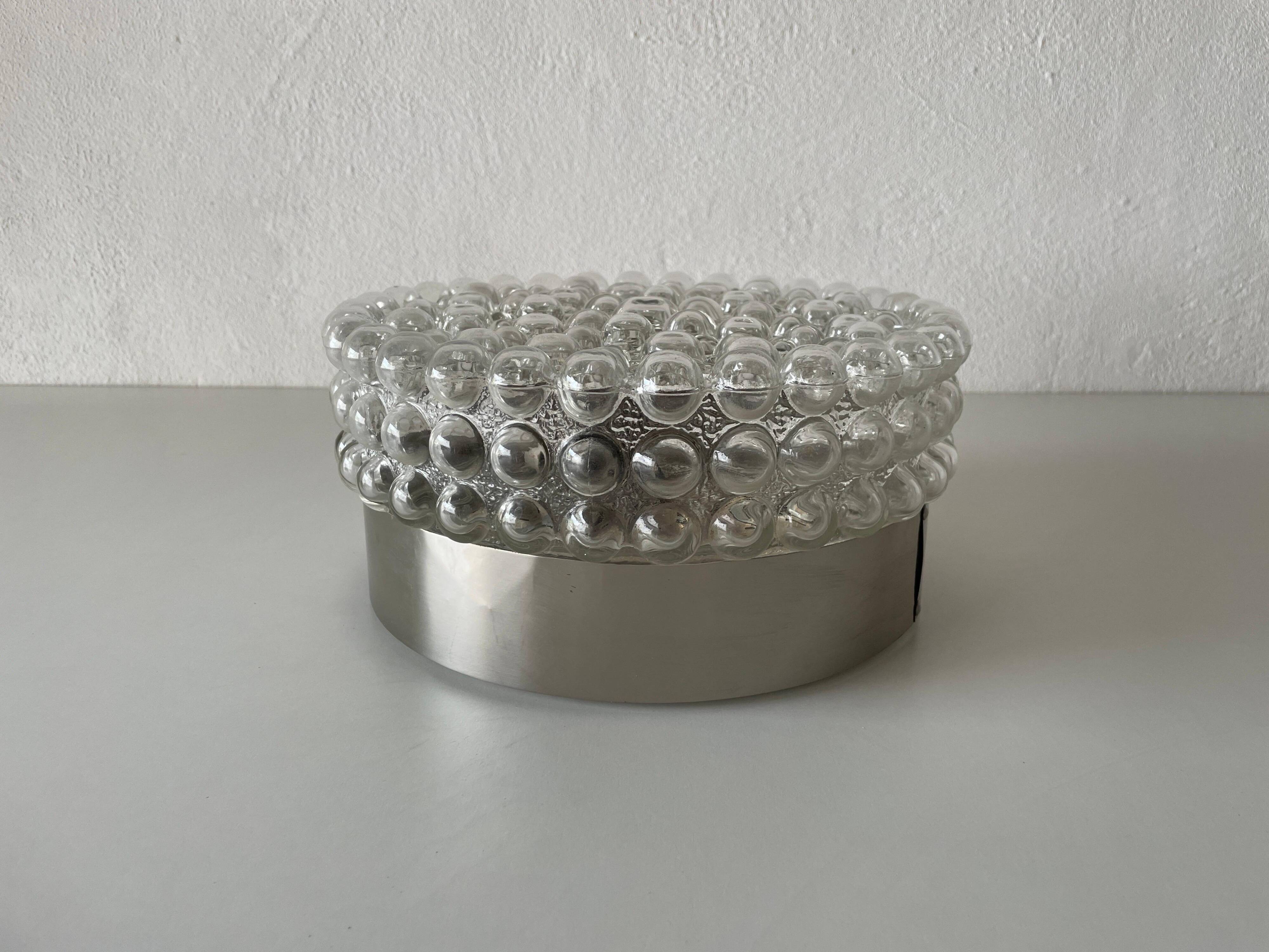 Round bubble glass wall lamp or flush mount by Limburg, 1960s, Germany