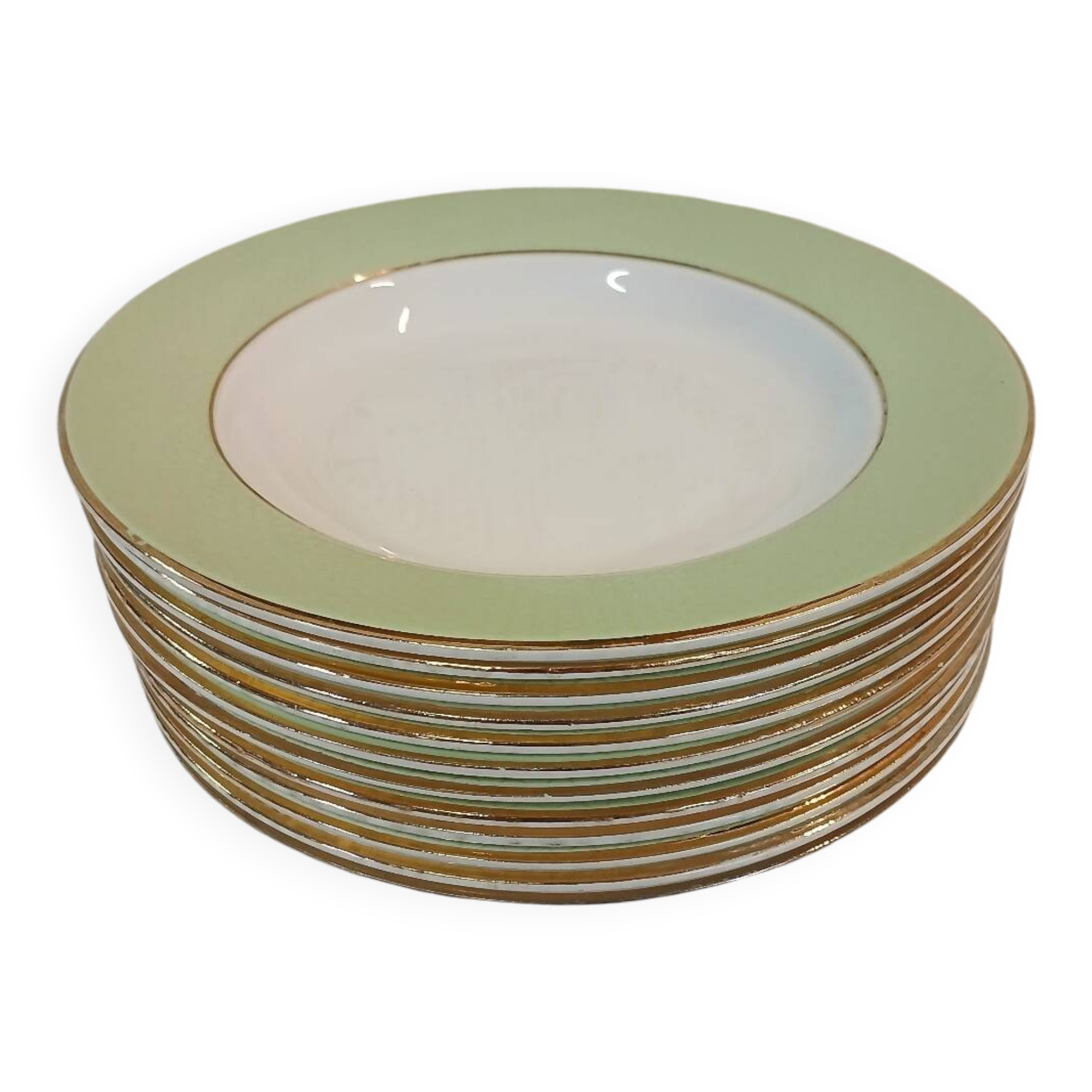 12 antique soup plates from L'Amandinoise