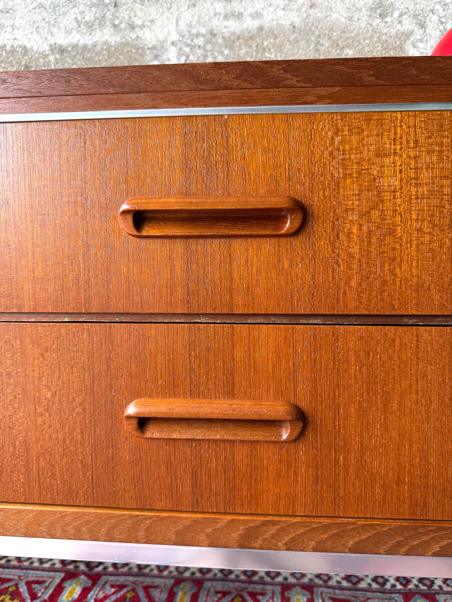 Scandinavian low sideboard in teak, 1960.