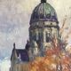 Painting ChristusKirche Mainz by Henri LAVOUÉ (1883-1972) in 1924