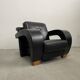 Vintage Streamline Black Leather Armchair, 1980/90s