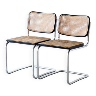 2 vintage Cesca B32 chairs, Gavina edition by Marcel Breuer, 1960.