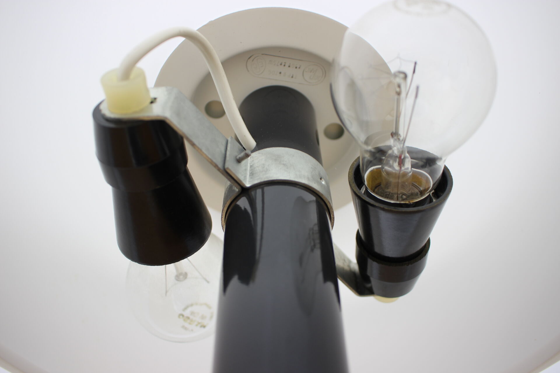 Mid-century rare black & white table lamp/ Napako, 1960's